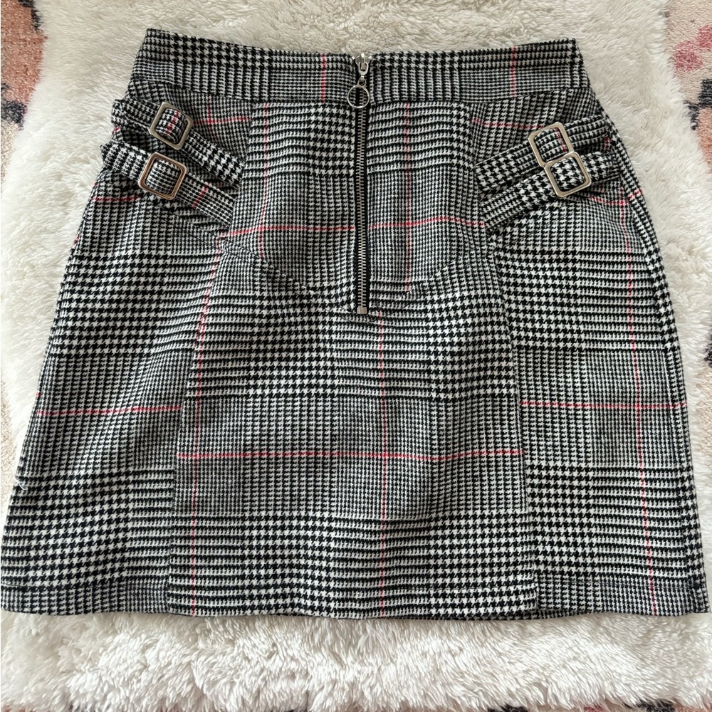 Topshop High Waisted Plaid A line Mini Skirt